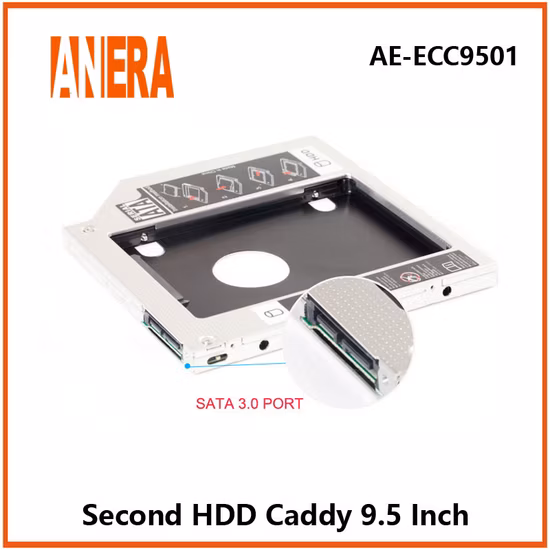 Alumínio 9.5/12.7mm 2nd HDD Caddy 2.5 Polegada SATA I/II/III/HDD/SSD Baía Óptica Segundo HDD Caddy