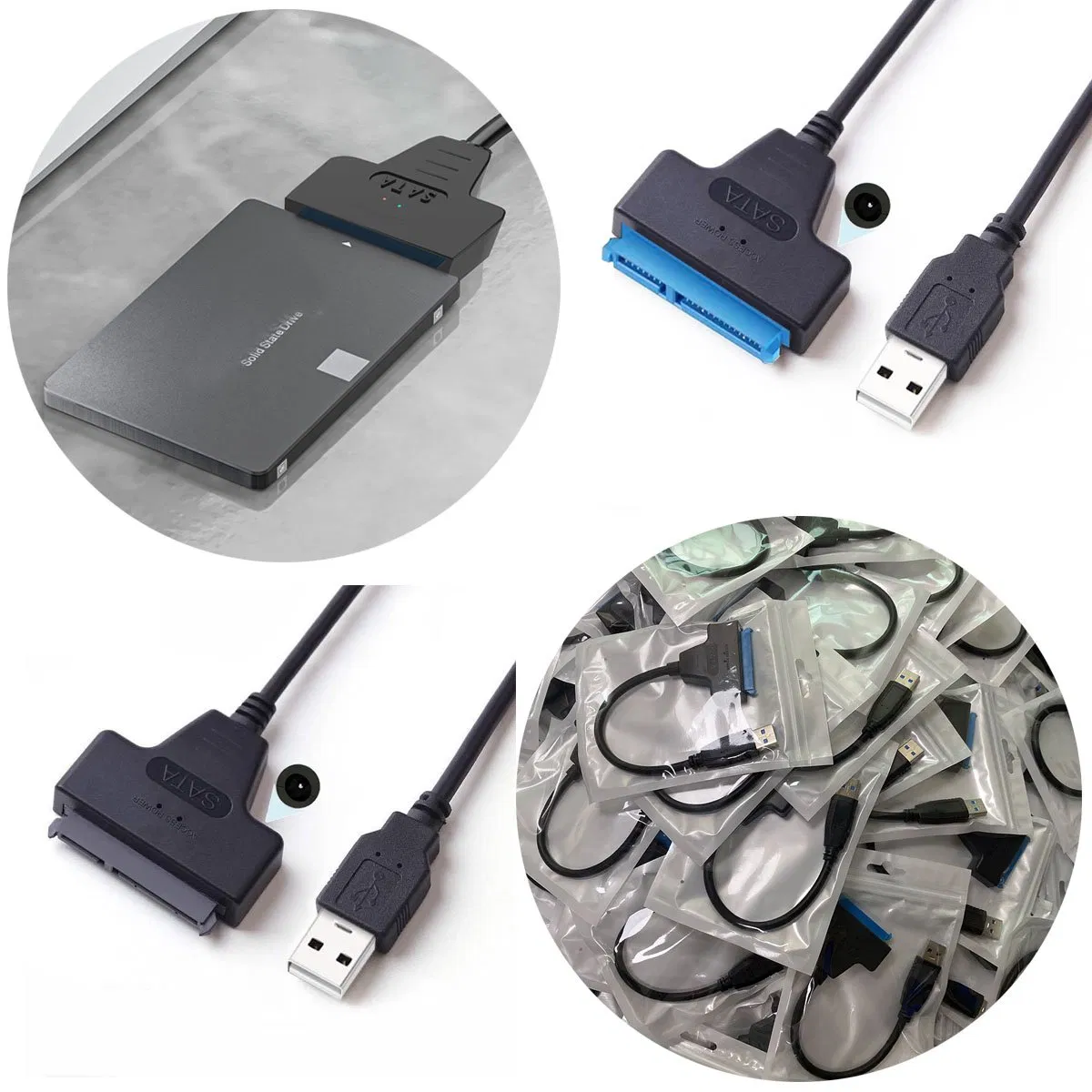 Adaptador de disco rígido SATA3 SSD de plástico 9,5 / 12,7 mm CD / DVD